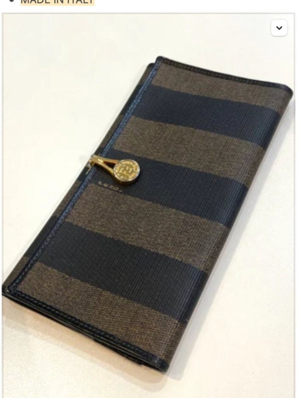 AUTHENTIC FENDI VINTAGE PEQUIN TRIFOLD LONG WALLET